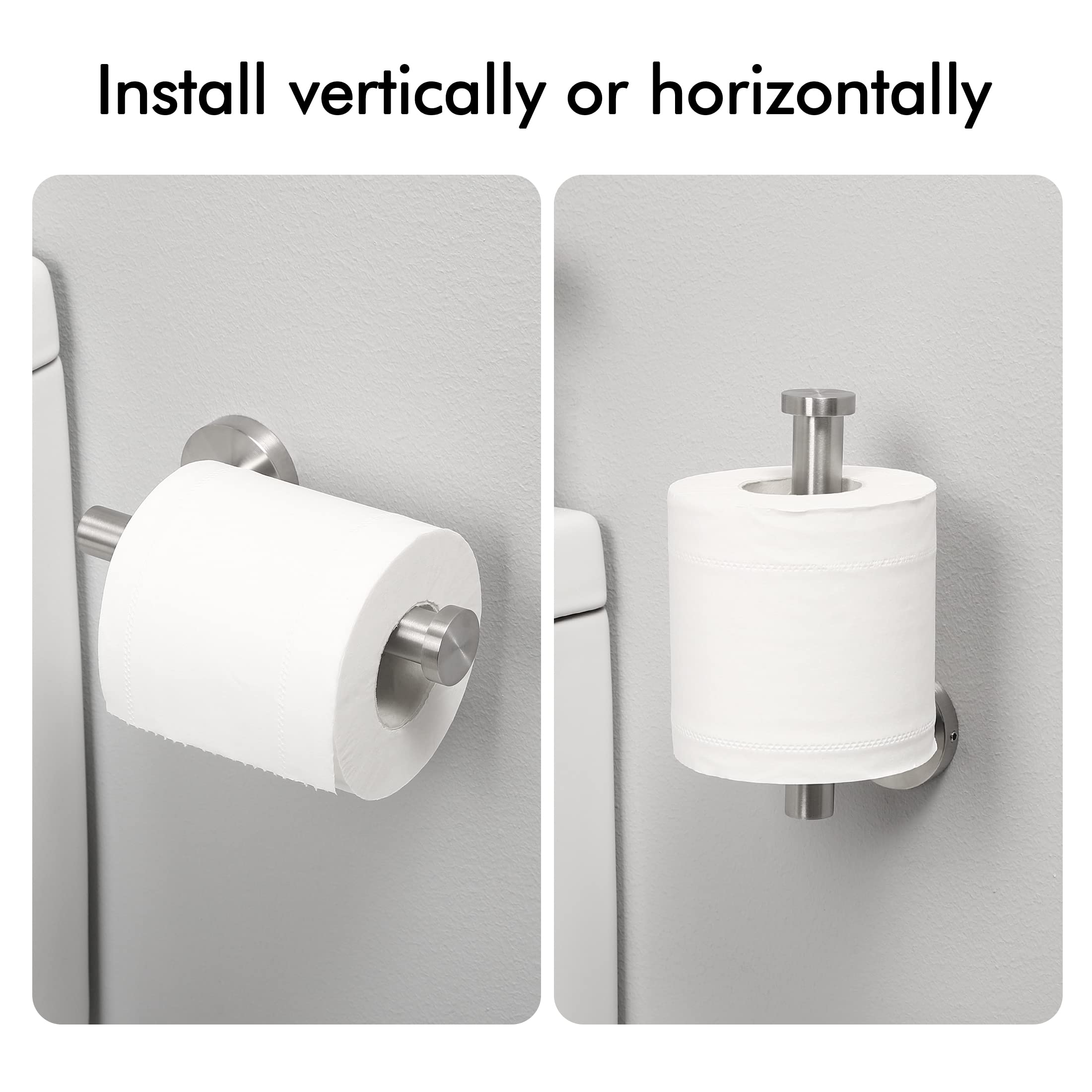 2 Pack KES Stainless Steel Toilet Paper Holder for Bathroom - 304 Brushed Wall Mount Tissue Roll Dispenser (A2175S12-2-P2) - Perfect for Modern Homes & Commercial Restrooms
