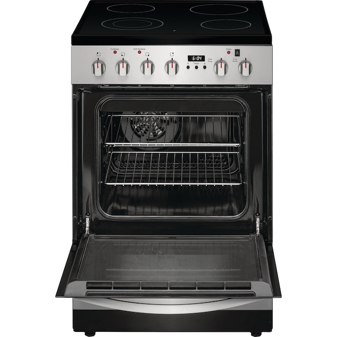 Frigidaire 24 Inch Freestanding Electric Range - FCFE242CAS Stainless Steel Oven with Convection Bake - Perfect for Home Kitchens & Small Spaces