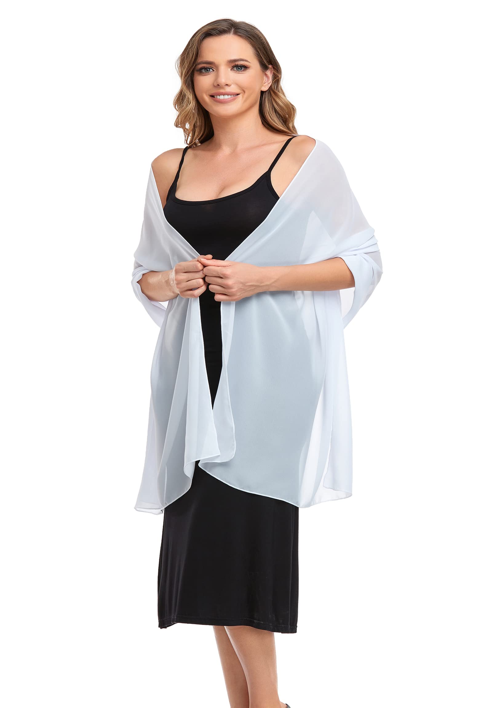 Elegant Sheer Chiffon Shawl Wrap for Women - Soft Silky Bridal Scarf for Wedding & Evening Dresses | Perfect for Formal Events, Date Nights & Special Occasions