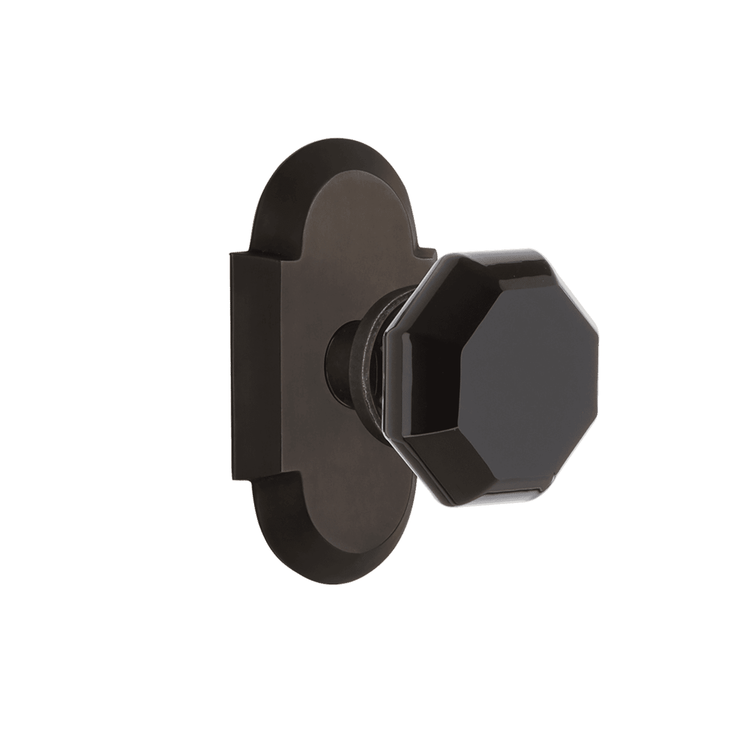 Vintage Cottage Short Plate with Black Waldorf Knob - Oil Rubbed Bronze Cabinet Hardware for Kitchen, Bathroom & Furniture (Set of 10) - Perfect for Cabinet Doors, Drawers & DIY Home Decor Projects