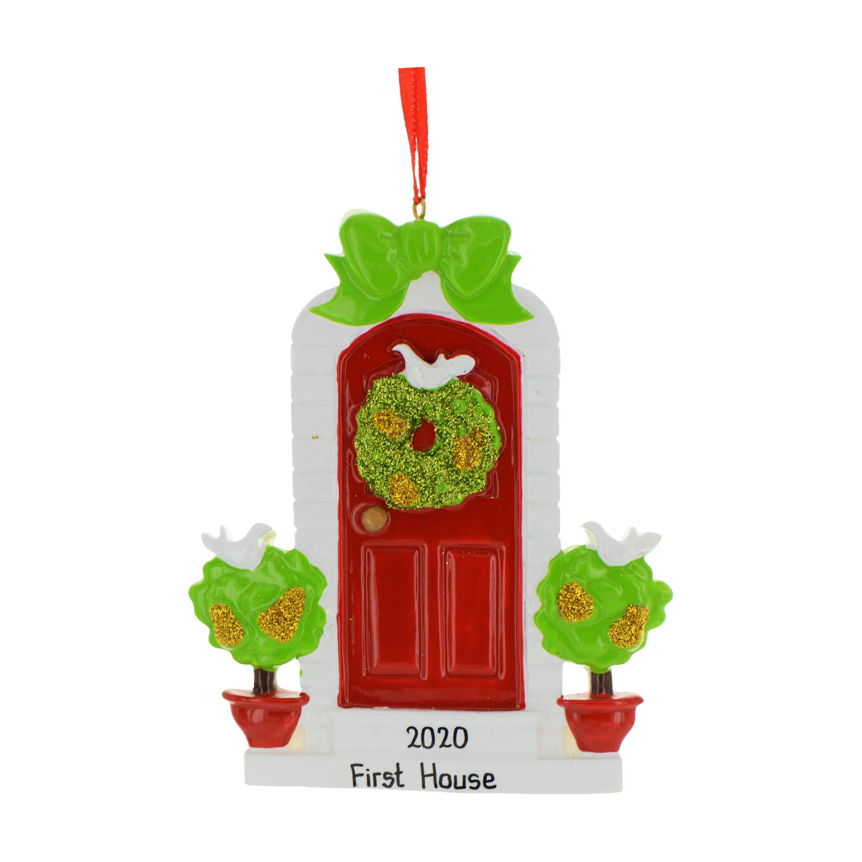 Personalized Housewarming Gift - Custom New Home Ornament 2024 with Red Door - First Home Decor for Couples & Families | Perfect for Housewarming Parties, New Home Celebrations & Holiday Gifting