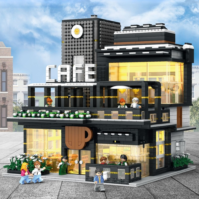 4314PCS JuHang 86007 Corner Cafe Building Blocks Set - Creative DIY Modular Coffee Shop Model Kit for Adults & Kids | Perfect for Home Decoration, Gift Giving & Collectible Display