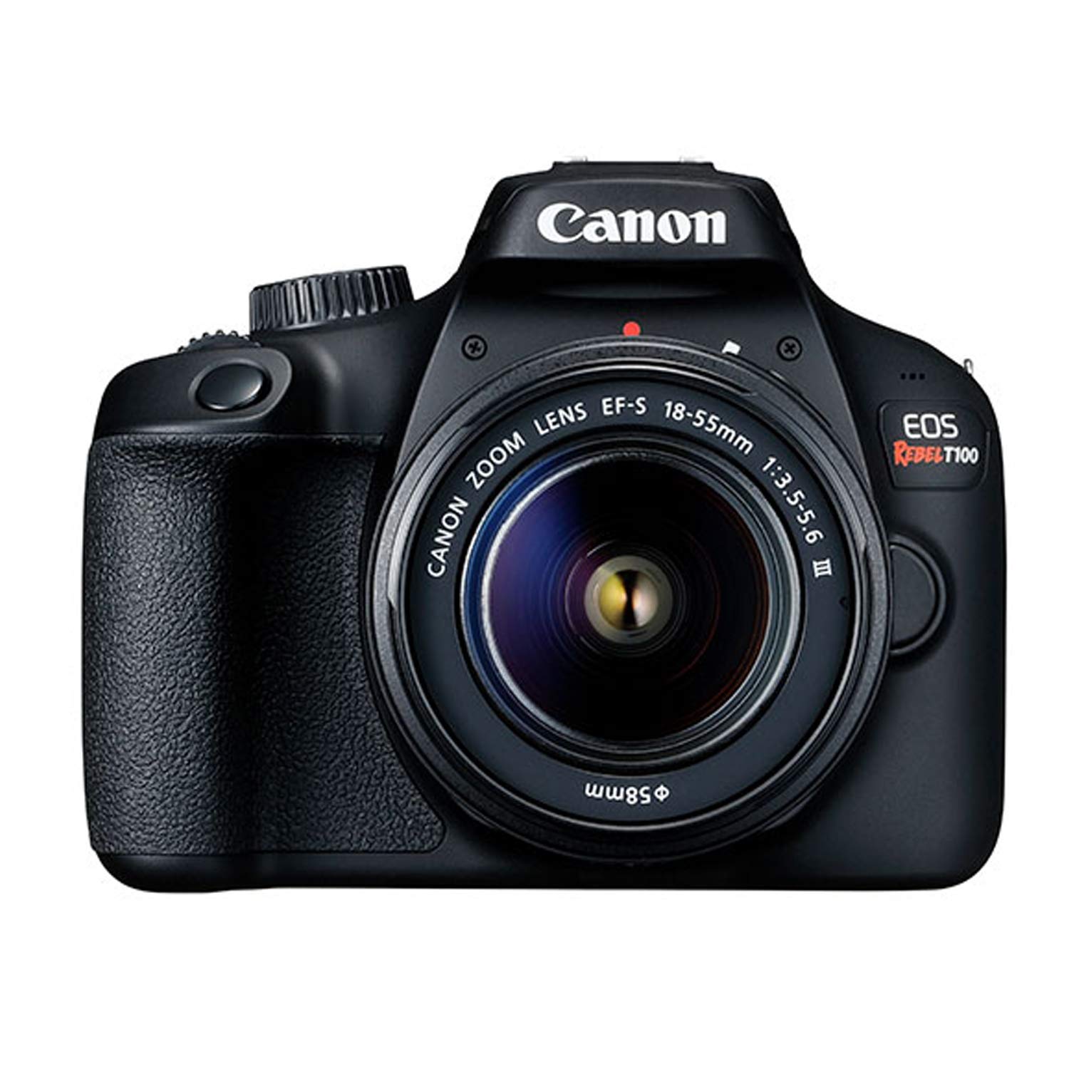 Canon EOS Rebel T100 DSLR Camera Bundle with EF-S 18-55mm Lens, 32GB Memory Card, Case, Tripod & 20pc Filters Kit (Renewed) - Perfect for Travel Photography, Vlogging & Beginner Photographers
