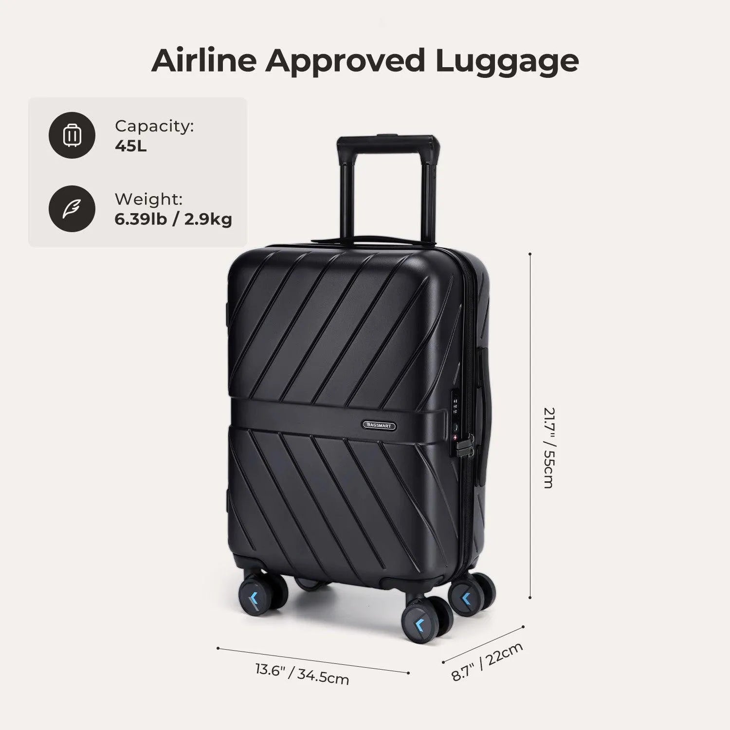 Daren 16-20 Inch Lightweight Hardside Carry On Luggage - Perfect for Air Travel, Business Trips & Weekend Getaways
