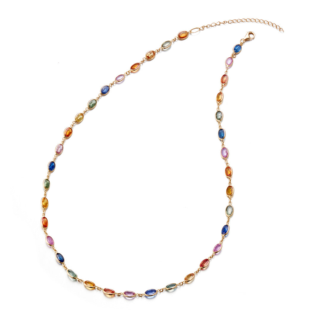 Exquisite Multi-Color Sapphire Pendant Necklace for Women - Elegant Jewelry Gift for Anniversary, Birthday & Special Occasions