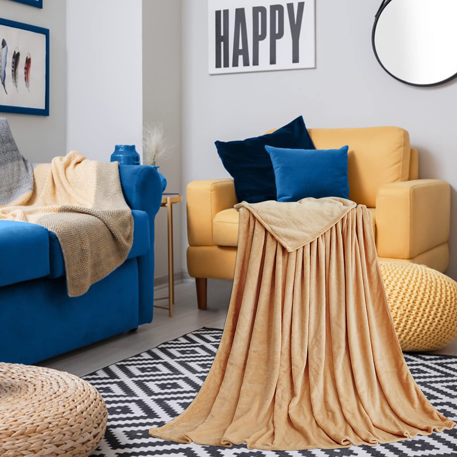 Guolarizi Fluffy Soft Blanket for Bed, Sofa & Living Room - Cozy Cute Anthracite Color Throw Blanket - Perfect for Home Decor, Relaxing & Gift Giving