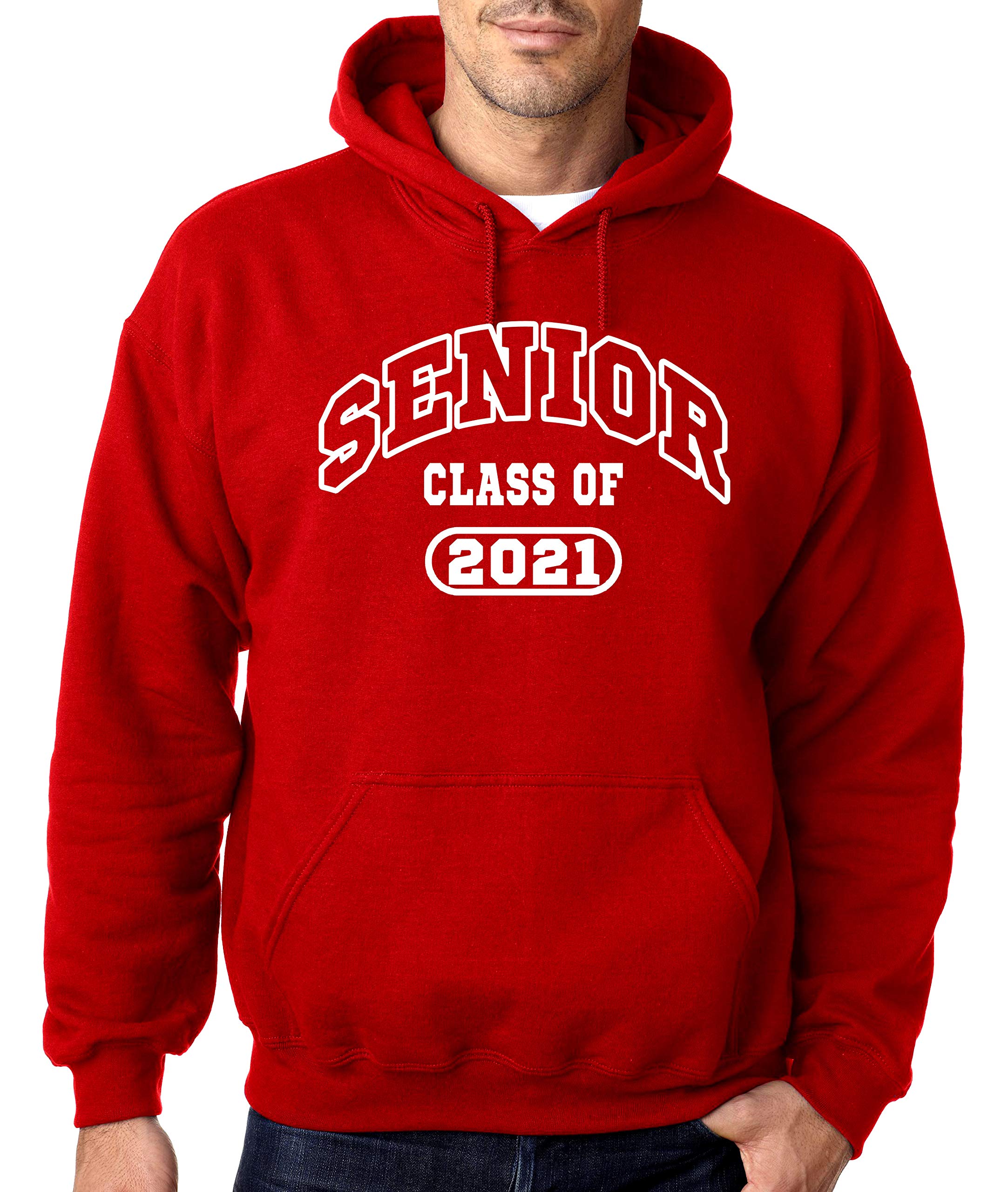 Class of 2021 Red Hoodie for Men - Vintage Graduation Pullover Sweater - Perfect for Senior Year Celebrations & Alumni Events
