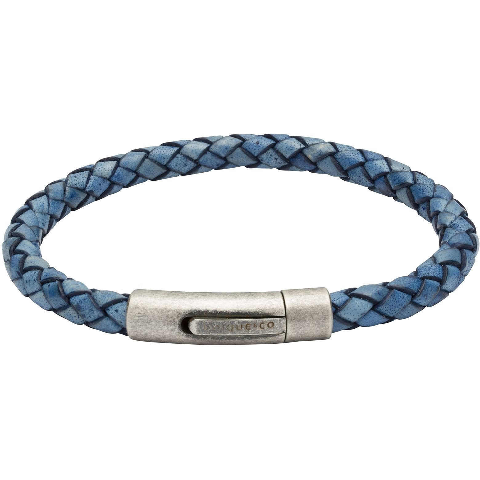 Vintage Steel & Blue Braided Bracelet - Handmade Adjustable Bangle for Women - Perfect for Boho, Casual & Formal Outfits