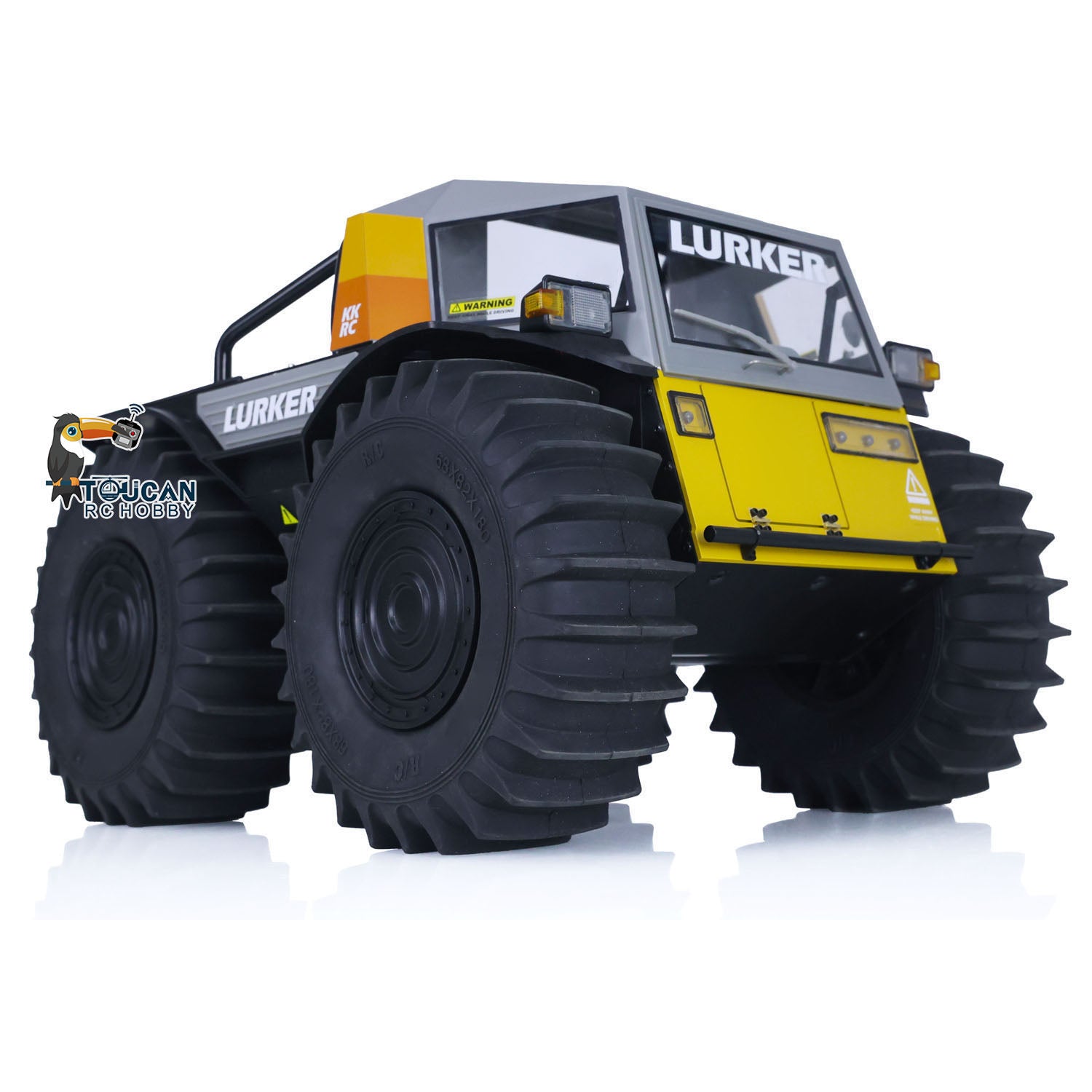 1/10 Scale Ready-To-Run RC Off-Road Vehicle - All-Terrain Amphibious Climbing Car with LED Light System - Remote Control Truck for Outdoor Adventure, Beach & Mountain Crawling (US Stock)