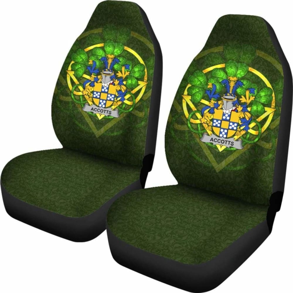 Accotts Ireland Car Seat Cover Set of 2 - Celtic Shamrock Design, Universal Fit for Cars, Trucks & SUVs - Waterproof & Non-Slip Protection for Seats | Perfect for St. Patrick's Day, Irish-Themed Events & Everyday Use