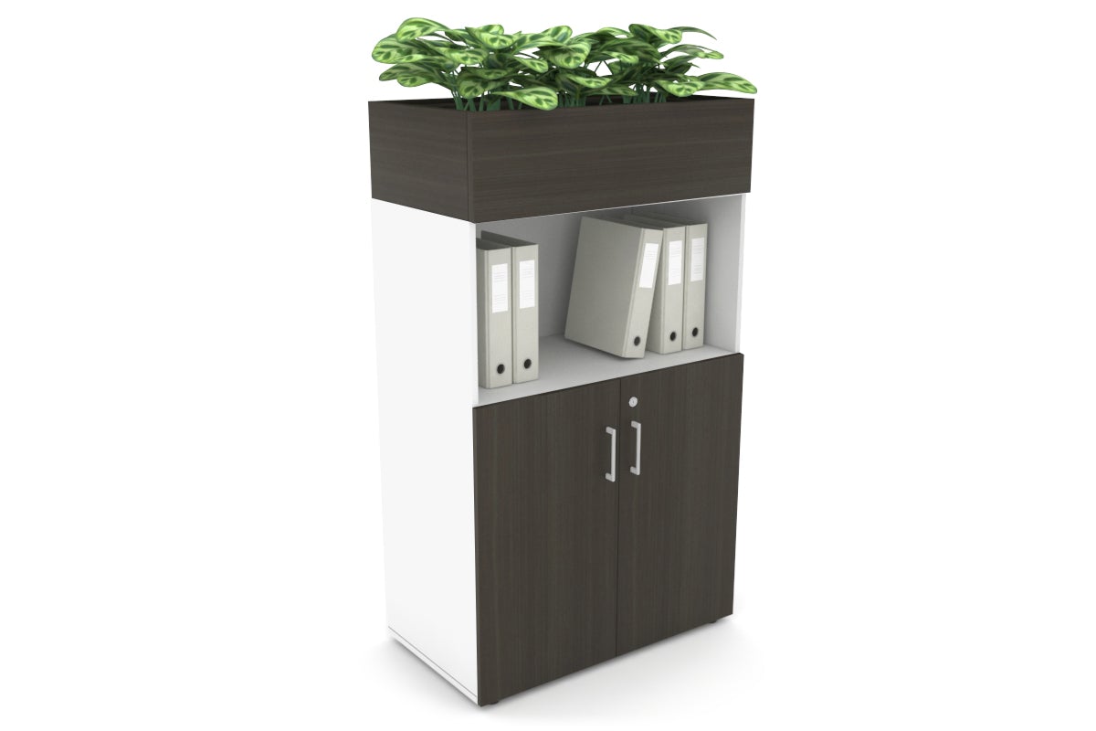 Medium Storage Cabinet with Small Doors and Planter Box - 31.5