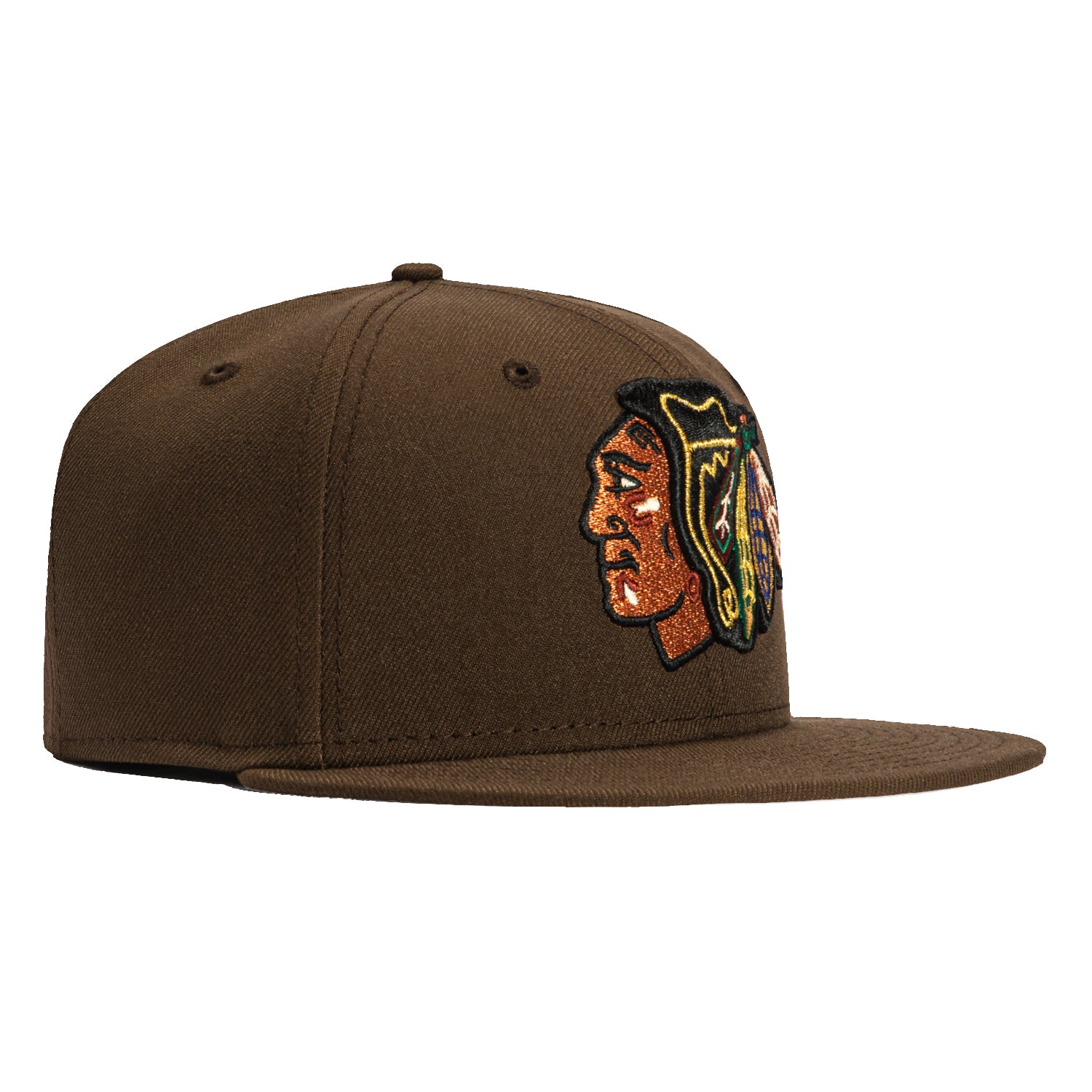 New Era 59Fifty Chicago Blackhawks Snapback Hat - Brown NHL Hockey Cap for Men & Women - Perfect for Games, Streetwear & Sports Fan Gifts