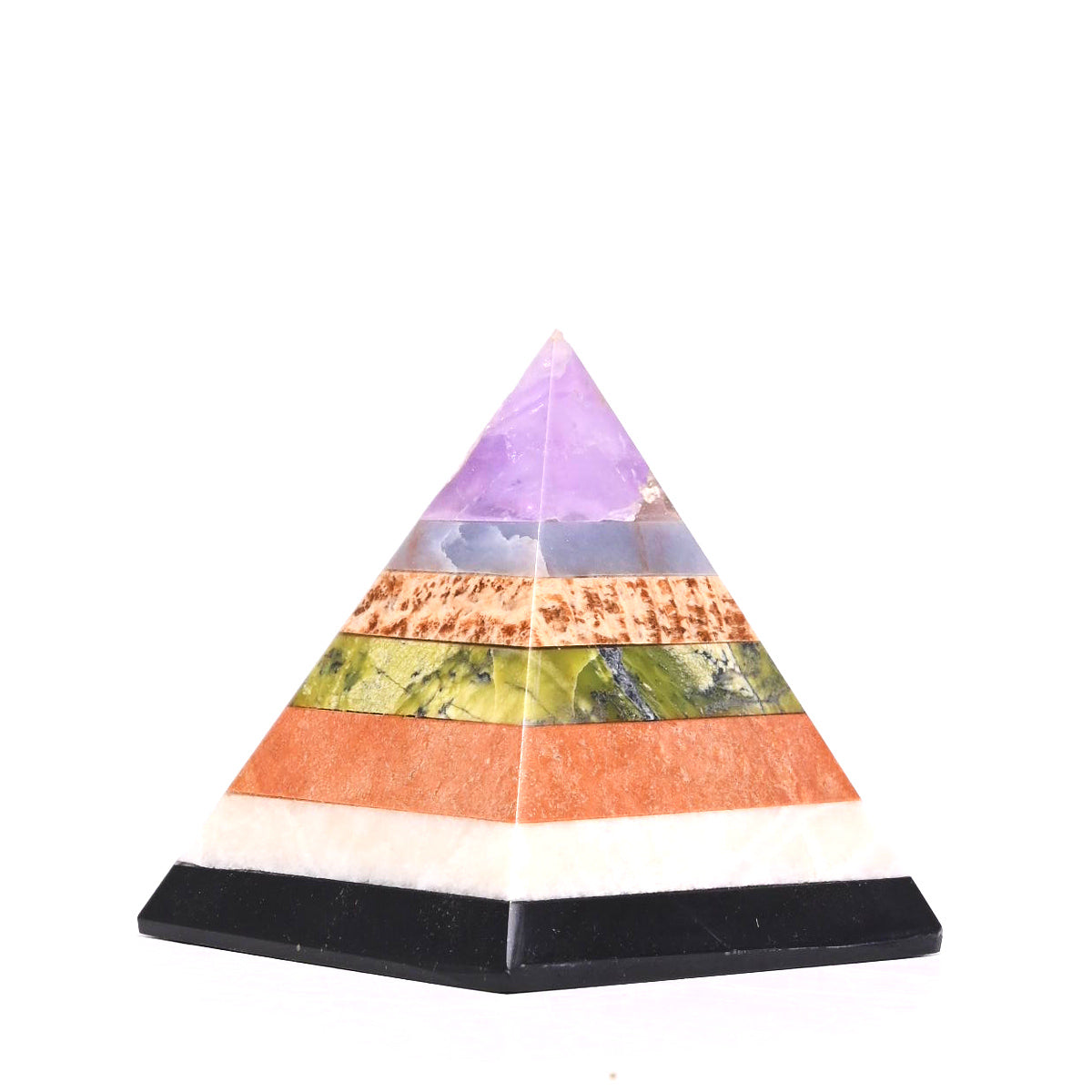 7 Chakra Healing Crystal Pyramids Set - Natural Stone Meditation Pyramid for Energy Balancing, Spiritual Growth & Home Decor - Perfect for Yoga, Reiki, Feng Shui & Gift Giving