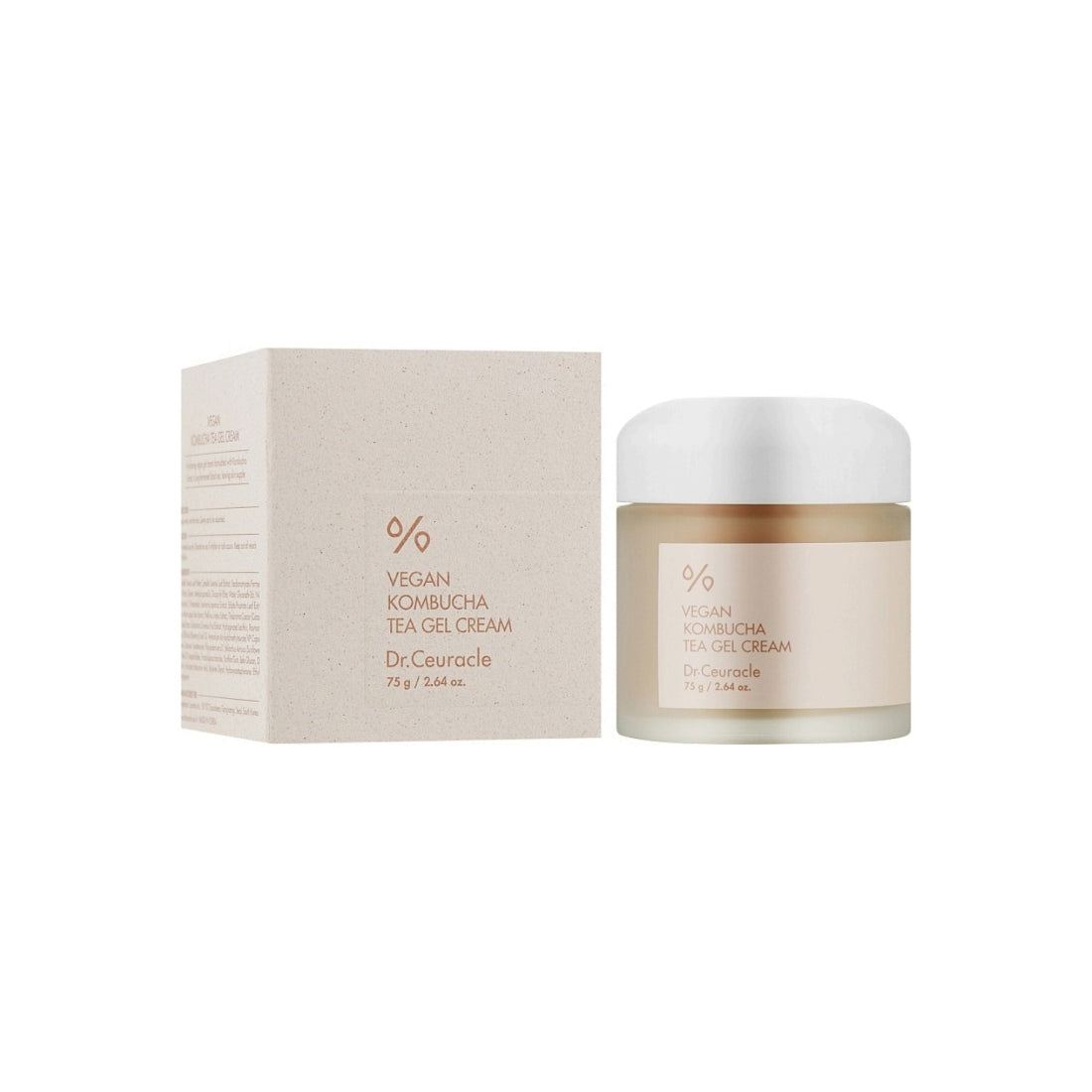 DR. CEURACLE Vegan Kombuta Tea Gel Cream 75g | Hydrating & Nourishing Moisturizer for Dry & Sensitive Skin – Perfect for Daily Skincare & Night Routine