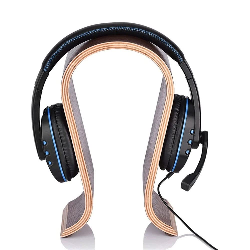 Premium Walnut Wood Gaming Headset Stand - Ergonomic Headphone Holder & Desk Organizer for Gamers, Streamers & Office Use - Perfect for Displaying Headsets, Reducing Clutter & Enhancing Workspace Aesthetics