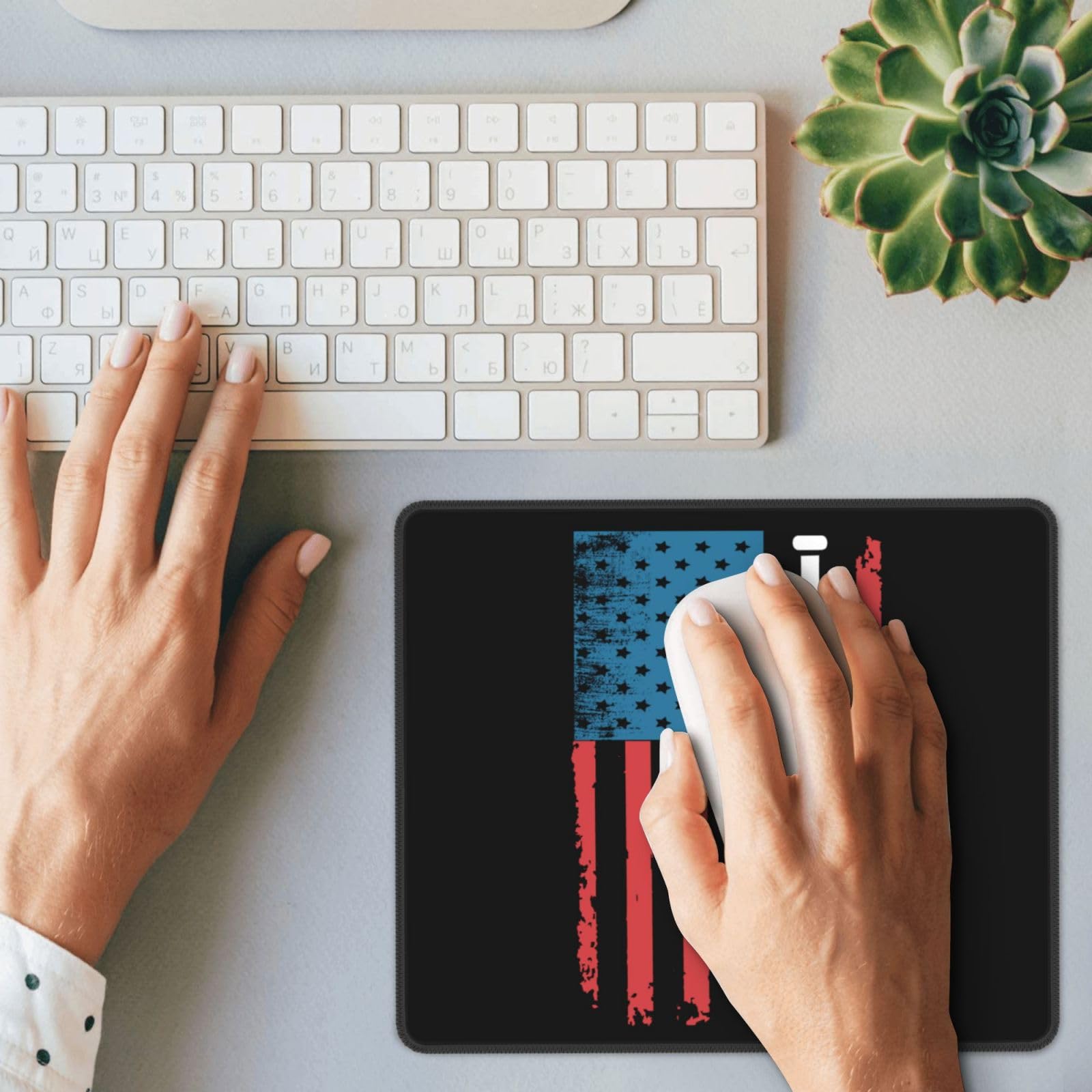 SIYTUAU USA Flag Baseball Mouse Pad - Waterproof, Non-Slip Rubber Gaming Mousepad (10x12 Inch) for Laptop, Office & PC - Perfect for Gamers, Work & Home Use