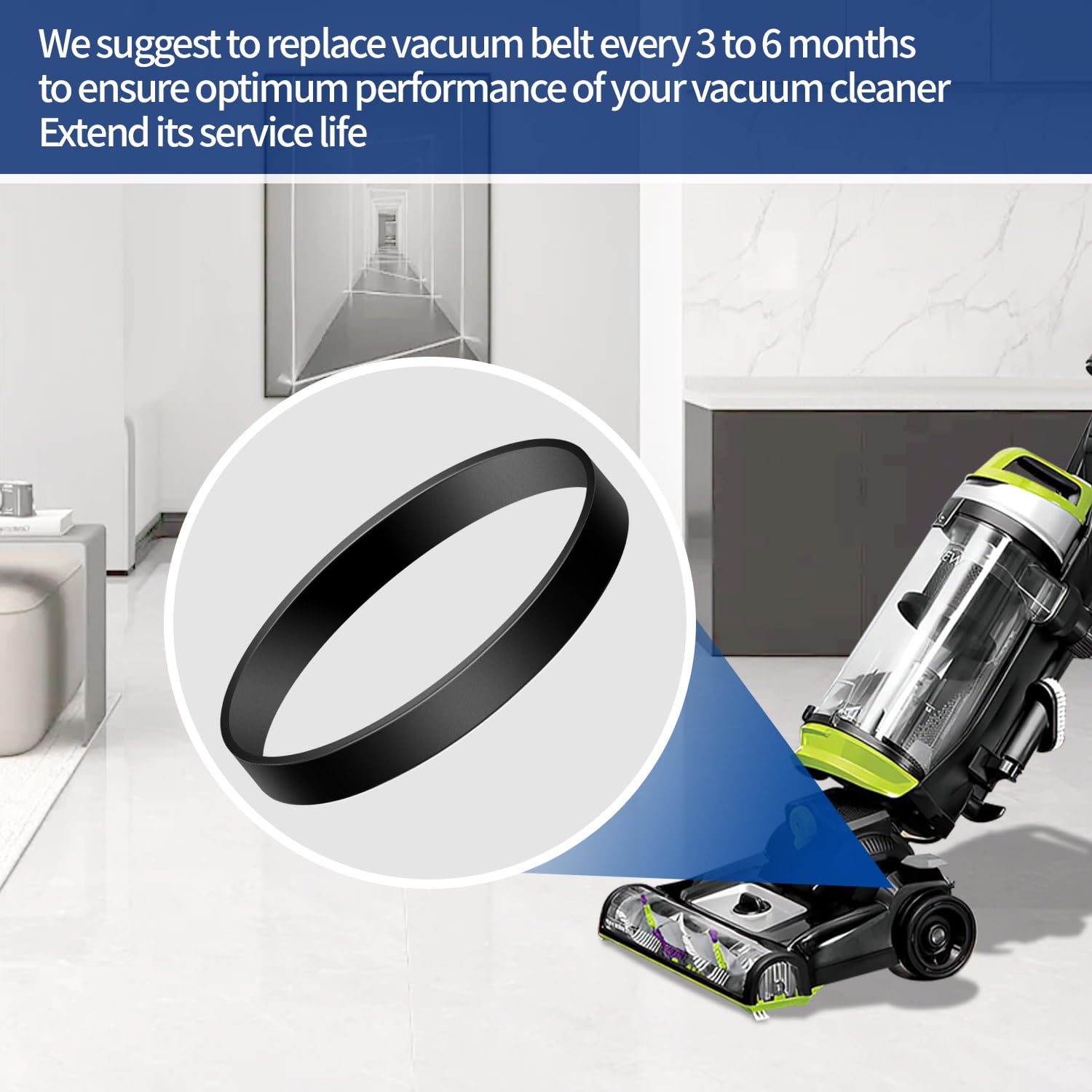 Bissell Vacuum Belt 4 Pack for Style 7/9/10 - PowerForce, Helix, CleanView - Home Cleaning Accessories