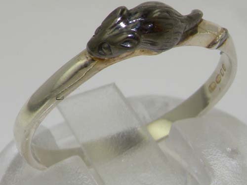Black Rhodium Sterling Silver Mouse Ring with Tail for Women - Sizes 4-12 | Unique Animal Jewelry for Everyday Wear, Gifts & Special Occasions