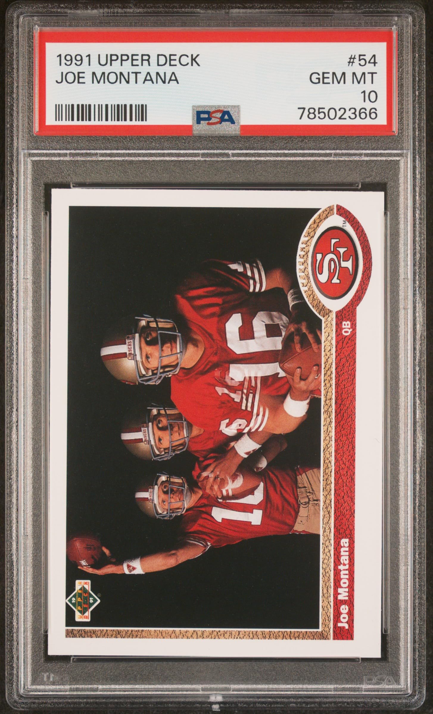 1991 Upper Deck Joe Montana #54 Football Card PSA 10 Gem Mint - Perfect for NFL Collectors & Sports Memorabilia Displays