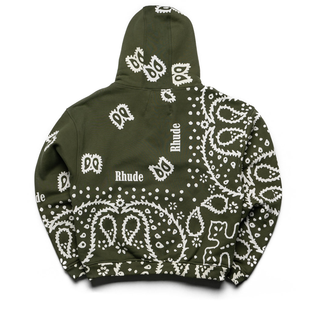 Rhude Bandana Hoodie Olive - Stylish Streetwear Pullover for Men | Perfect for Casual Outfits, Urban Fashion & Street Style