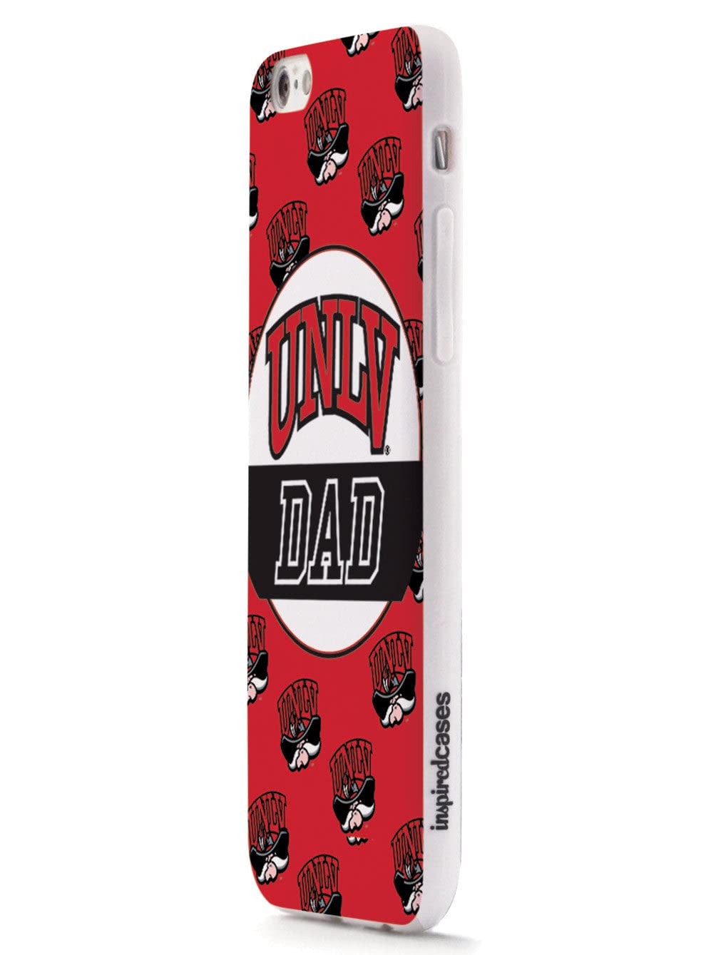 3D Textured iPhone 15 Pro Case - Shockproof Rubber Bumper Cover with Grip - Protective Phone Case for Apple iPhone 15 Pro - UNLV Rebels College Dad Design - Perfect for Students, Alumni & Fans at University of Nevada Las Vegas