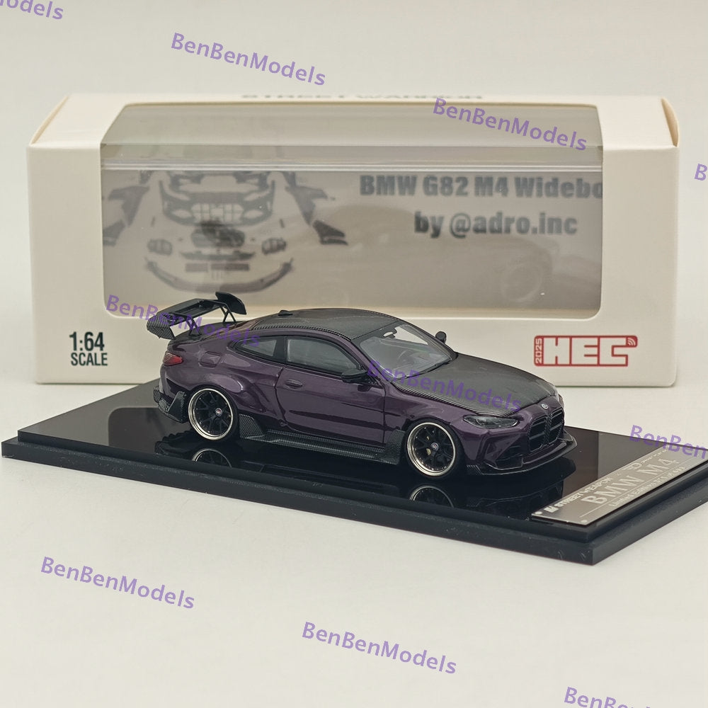 1/64 Scale STREET WARRIOR SW BMW M4 Purple Diecast Model Car - Limited Edition Collectible for Display, Racing Games & Car Enthusiasts