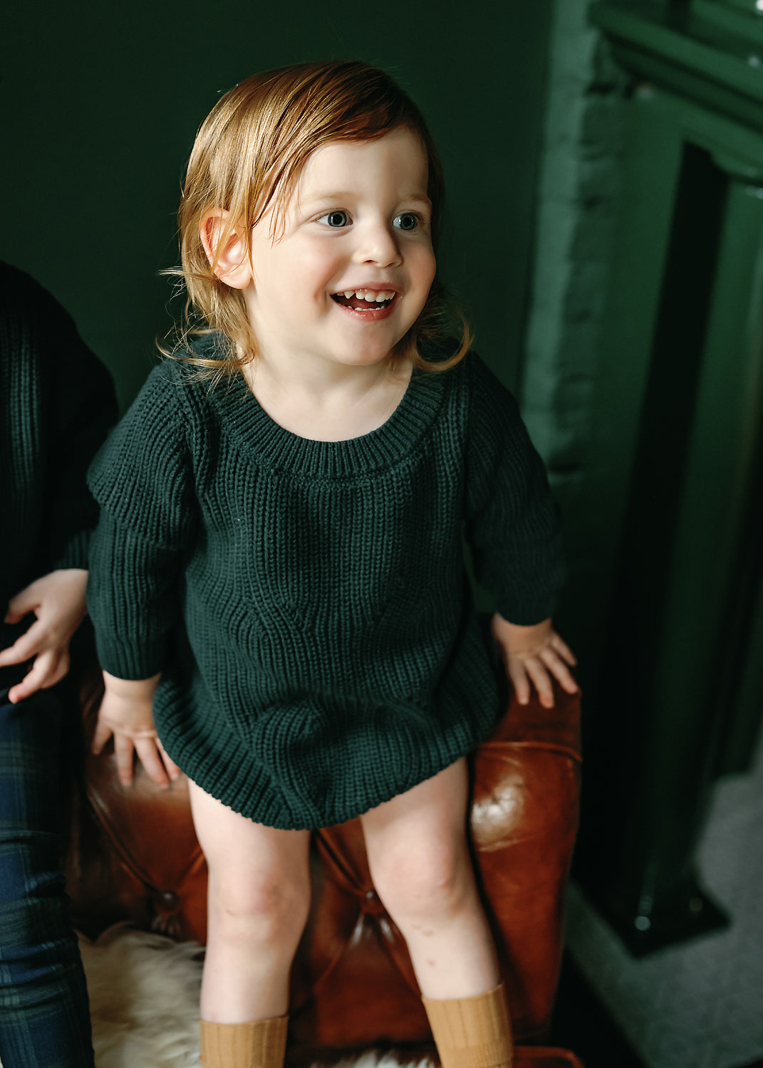 Lil Legs Forest Chunky Knit Romper for Baby Girls - Soft & Cozy Winter Outfit - Perfect for Family Photos, Holiday Gatherings & Outdoor Adventures