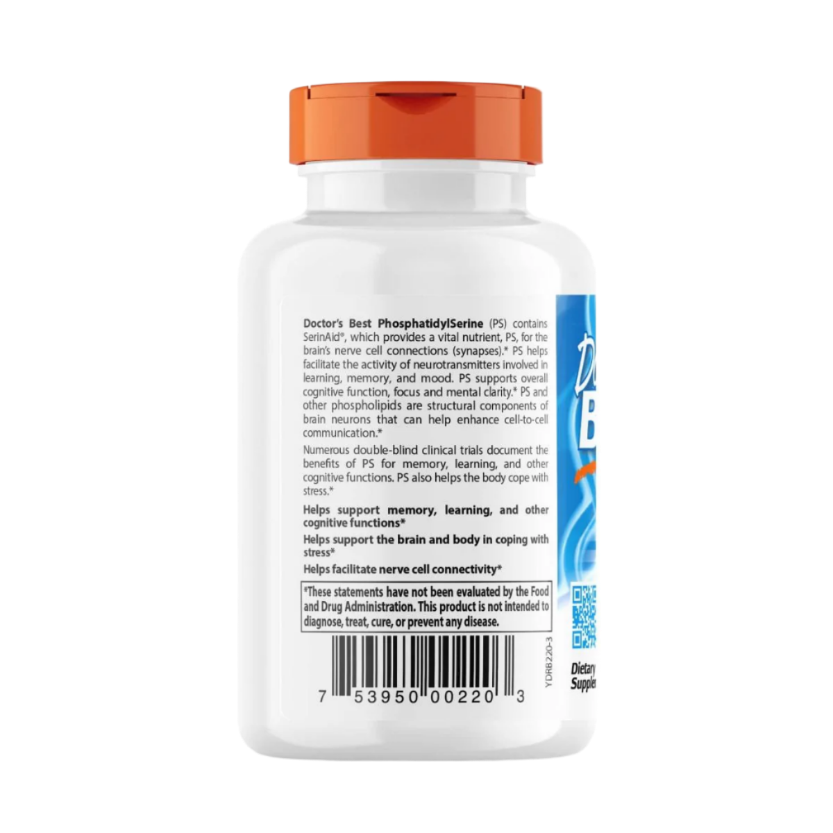 Doctor's Best Phosphatidylserine with SerinAid 100mg - 120 Vegetarian Capsules for Memory Support & Cognitive Function - Ideal for Students, Professionals & Seniors