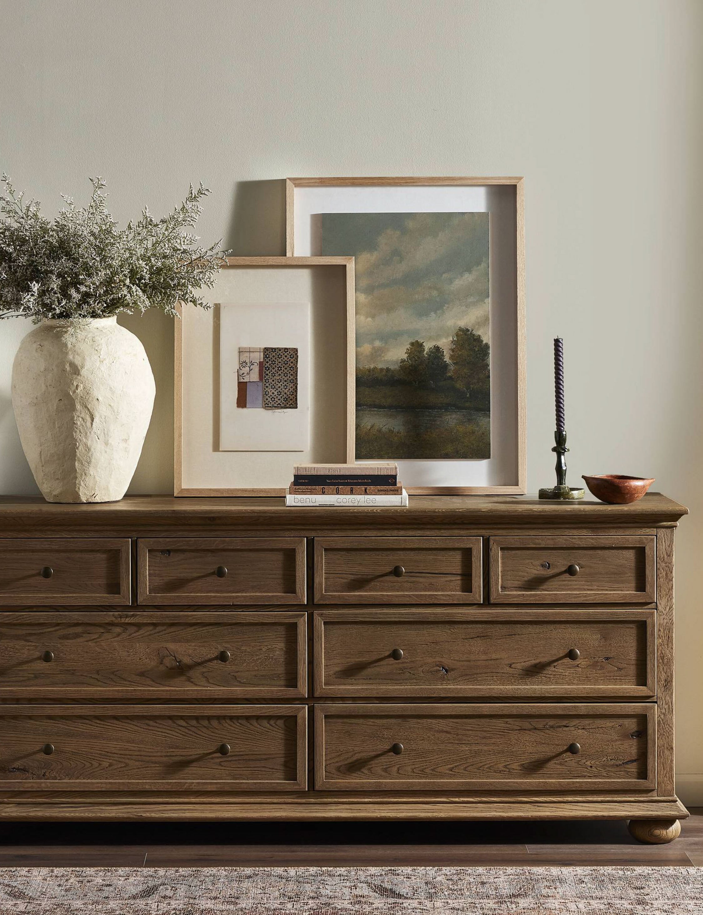 Amber Lewis x Four Hands Geoffrey Wide Dresser - Modern Wooden Dresser with Spacious Drawers for Bedroom Storage & Organization