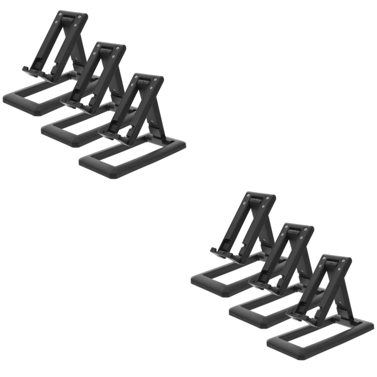 Angoily 6-Pack Adjustable Plastic Phone Stand - Foldable & Telescopic Phone Holder for Desk, Table, Watching Videos & Hands-Free Calling