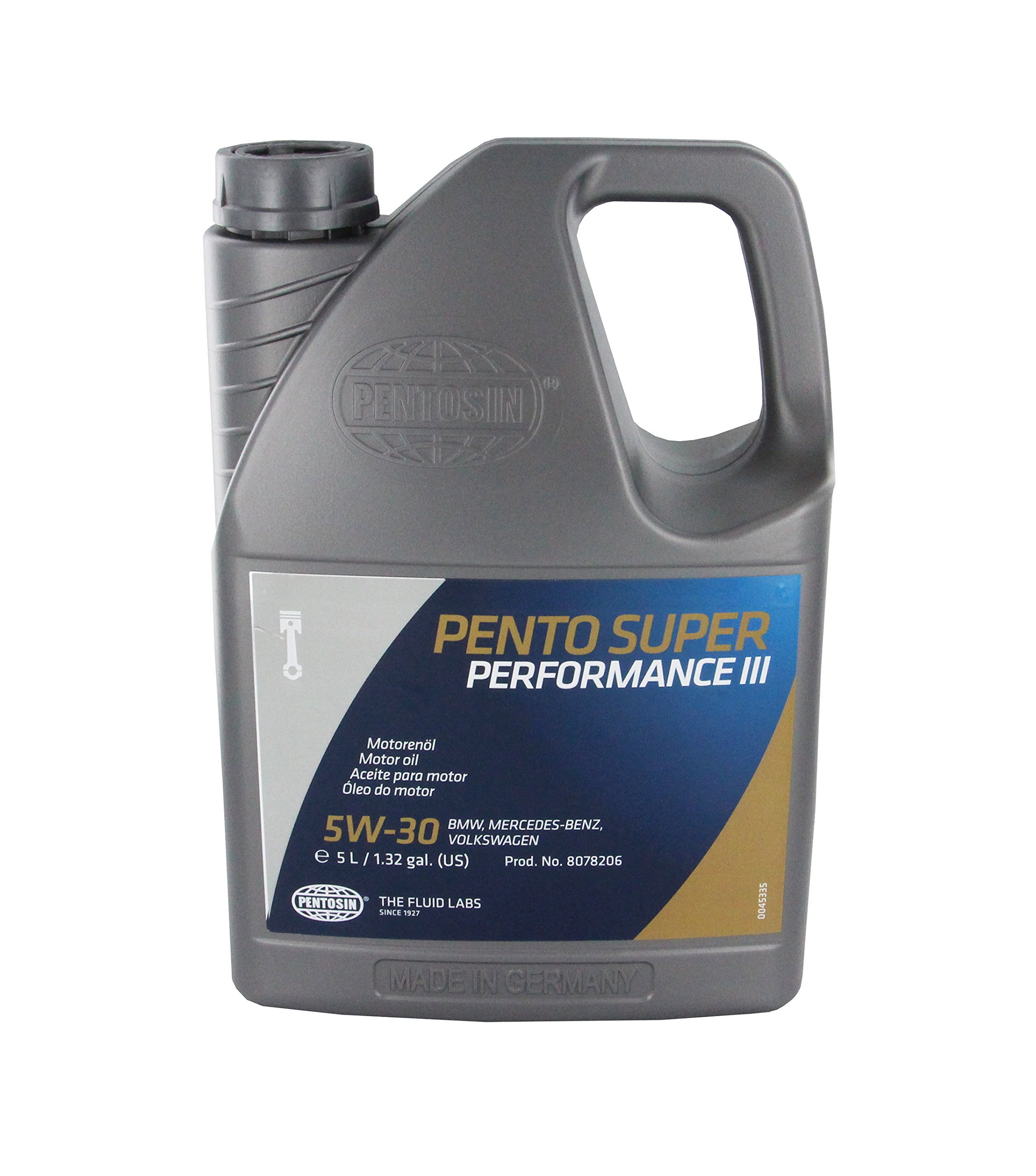 Pento Super Performance III 5W-30 Full Synthetic Extended Life Motor Oil - 5 Liter Jug for Cars, Trucks & SUVs - All-Season Engine Protection & Performance Boost