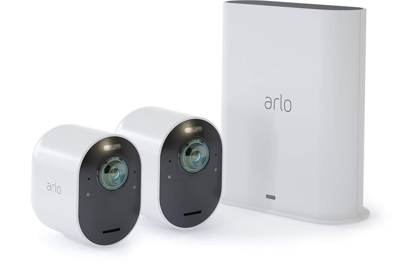 Arlo Ultra 4K UHD Wireless Security Camera System - 2 Camera Set (VMS5240-100PAS) for Home & Business Surveillance | Indoor/Outdoor Use, Night Vision, Weatherproof