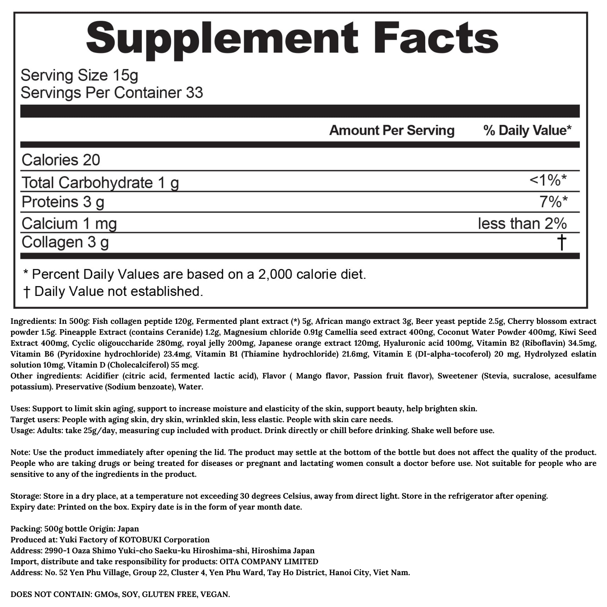 82X Collagen Premium Marine Collagen Peptides Drink - Skin, Hair & Nails Supplement with 82 Fermented Plants, Vitamins & Minerals from Japan | Anti-Aging, Hydration & Beauty Boost for Women & Men | Perfect for Daily Wellness Routine & Travel