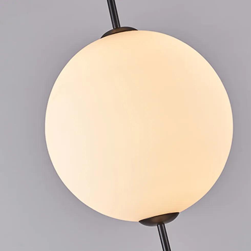 Modern White Glass Ball Linear Pendant Light - Minimalist Ceiling Lighting Fixture for Kitchen Island, Dining Room, and Bedroom Decor