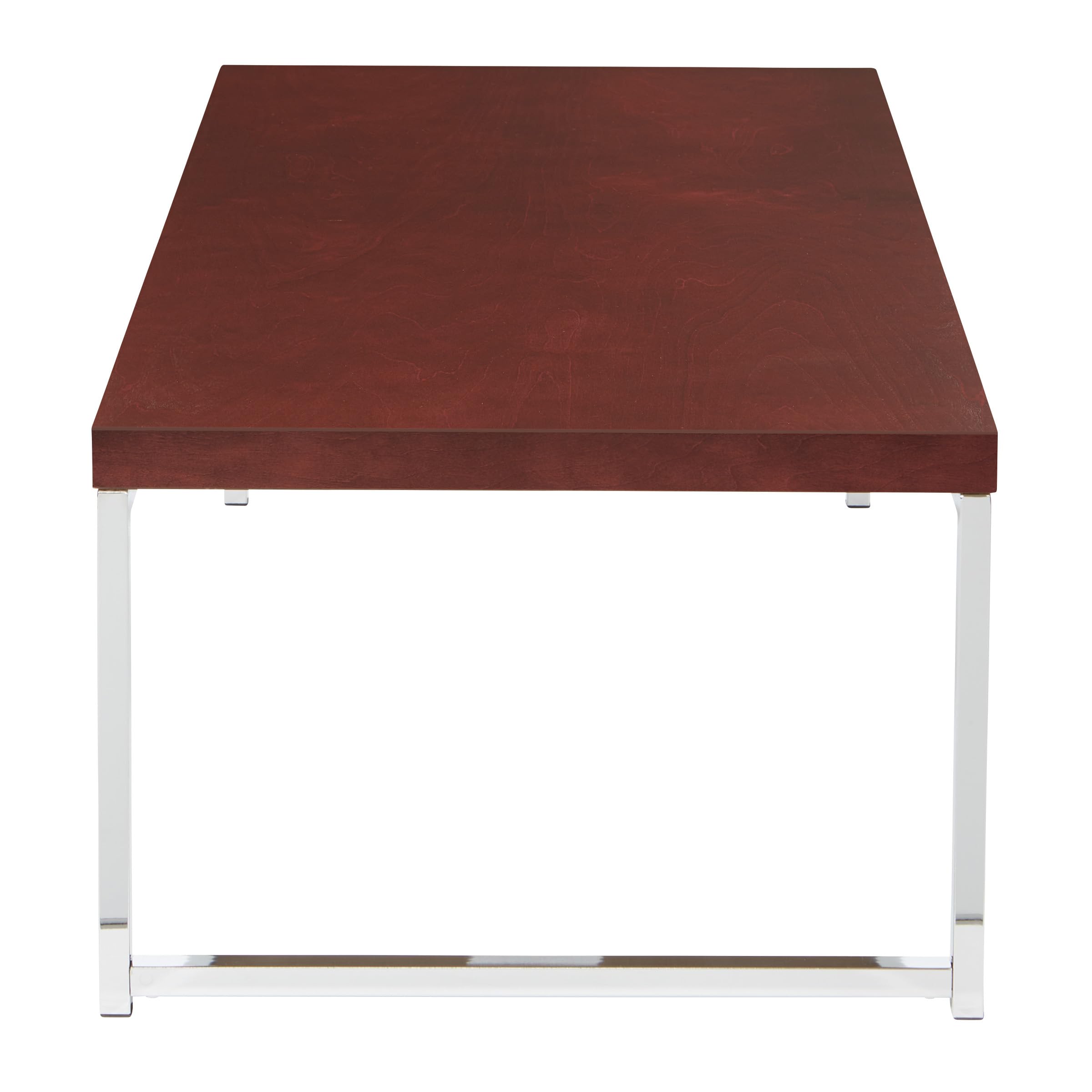 Chrome Base Espresso Coffee Table - Modern Home & Office Decor