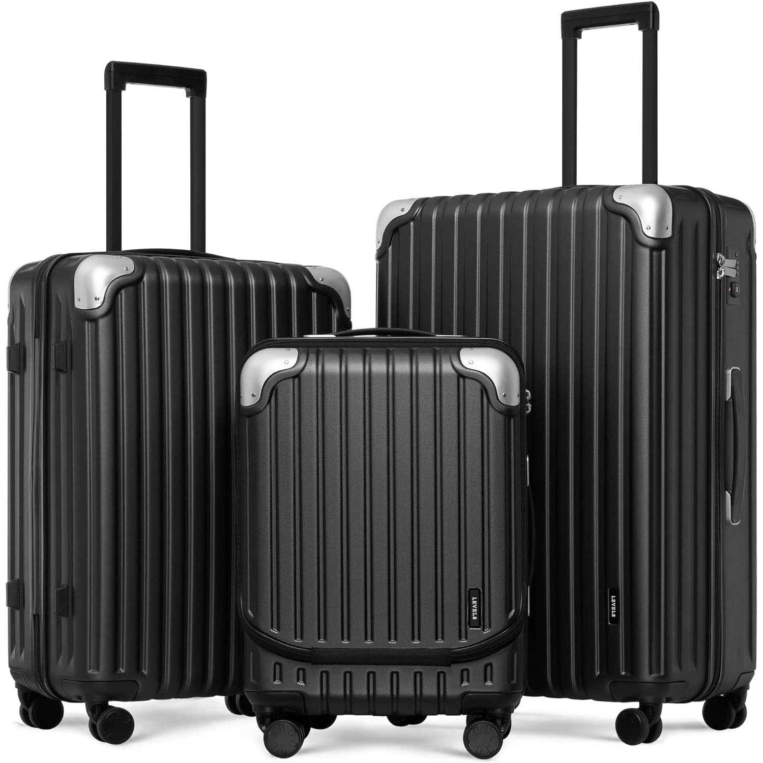 LEVEL8 Grace 3-Piece Hardshell Luggage Set with Spinner Wheels & TSA Lock - 20