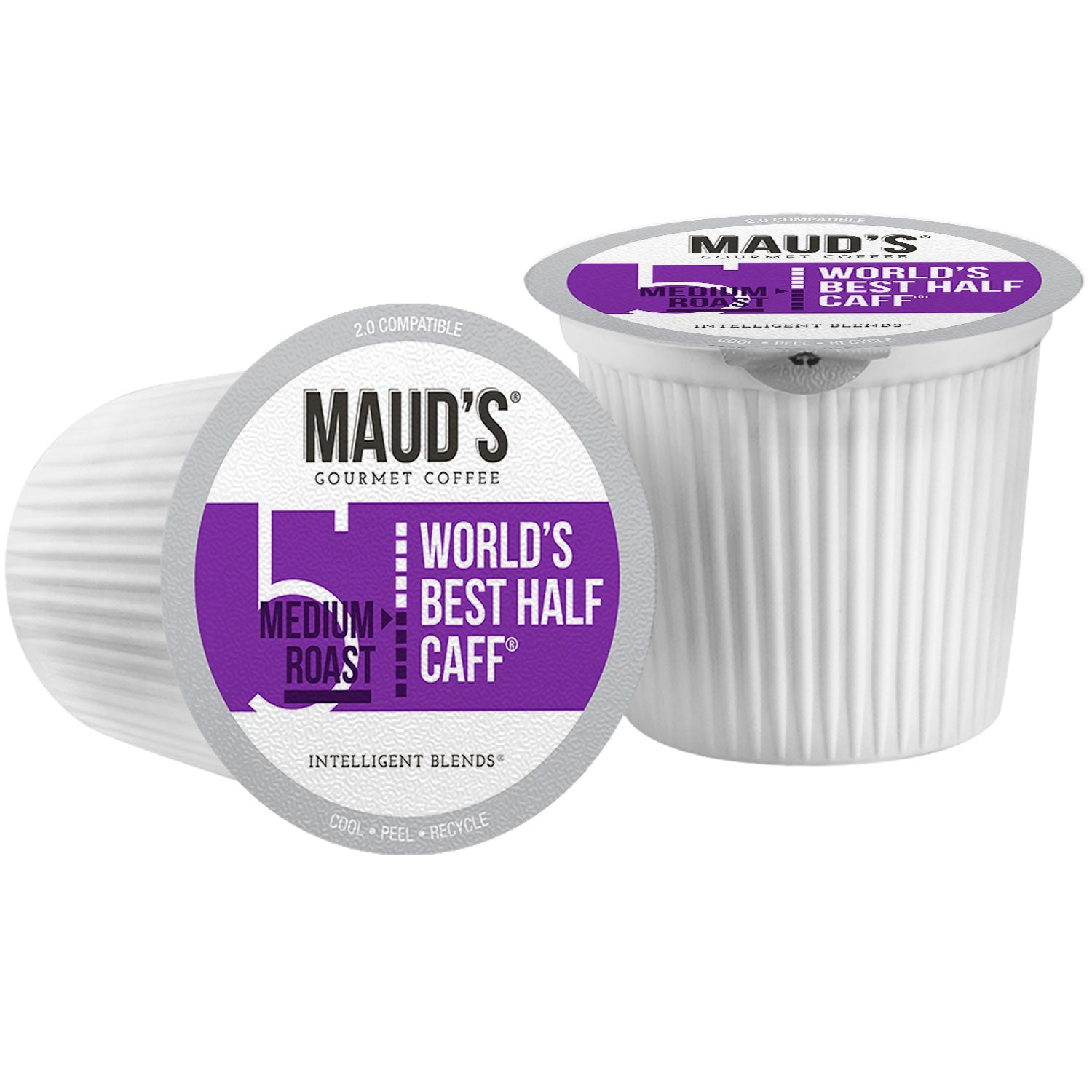 Maud's Half Caff Medium Roast Coffee Pods - Compatible with Keurig 2.0 K-Cup Brewers - Perfect for Home & Office Use