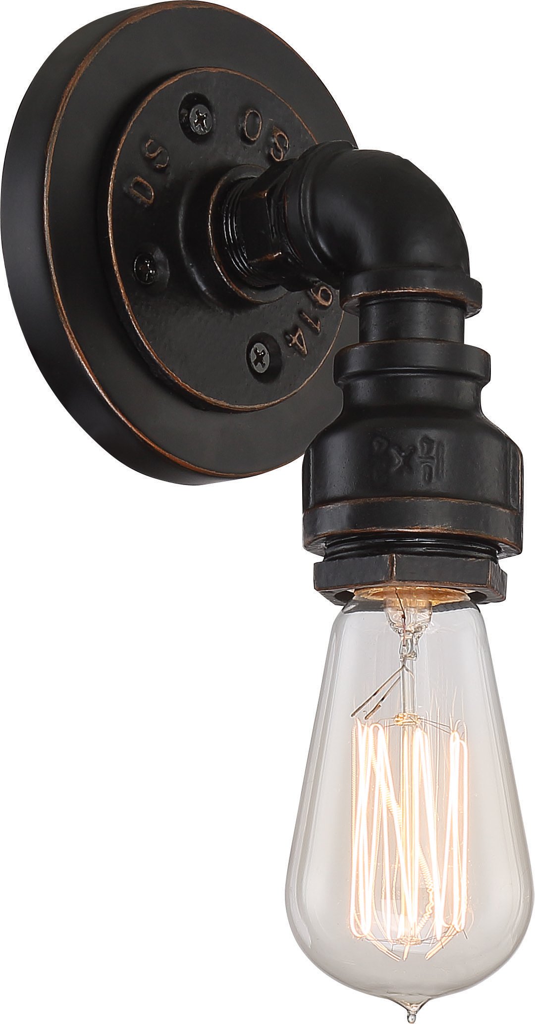 Nuvo 60/5791 One Light Vanity Fixture in Industrial Bronze - Perfect for Bathroom, Bedroom & Dressing Room Lighting
