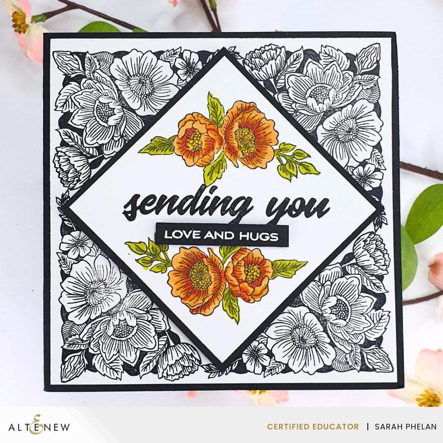 Cornered Blooms Stamp Set - Floral Scrapbooking Stamps for Card Making, DIY Crafts, and Journaling - Perfect for Handmade Greeting Cards and Scrapbook Projects