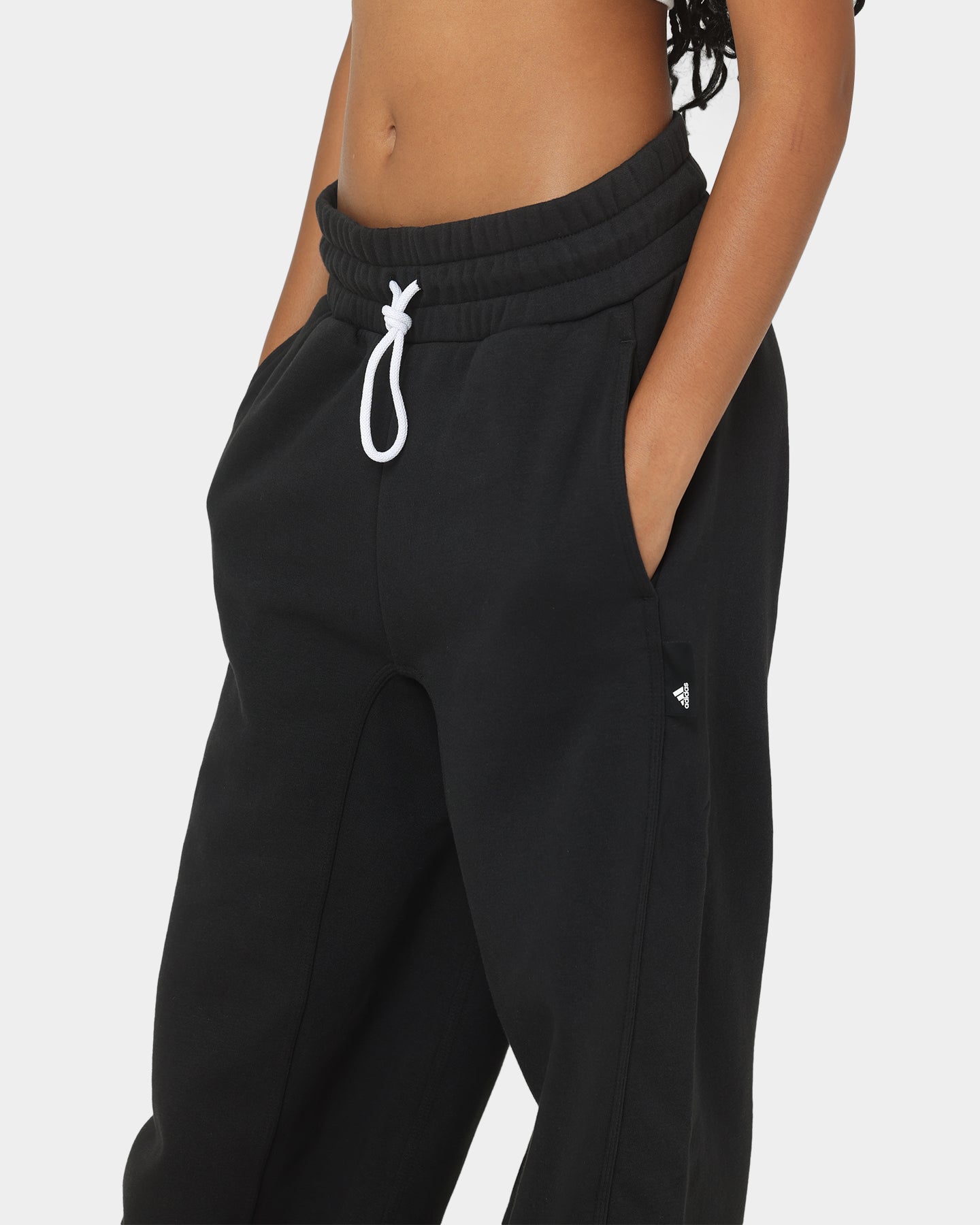 Adidas Women's Studio Lounge Fleece Track Pants - Soft Comfortable Joggers for Yoga, Running & Casual Wear - Black Athletic Pants for Women