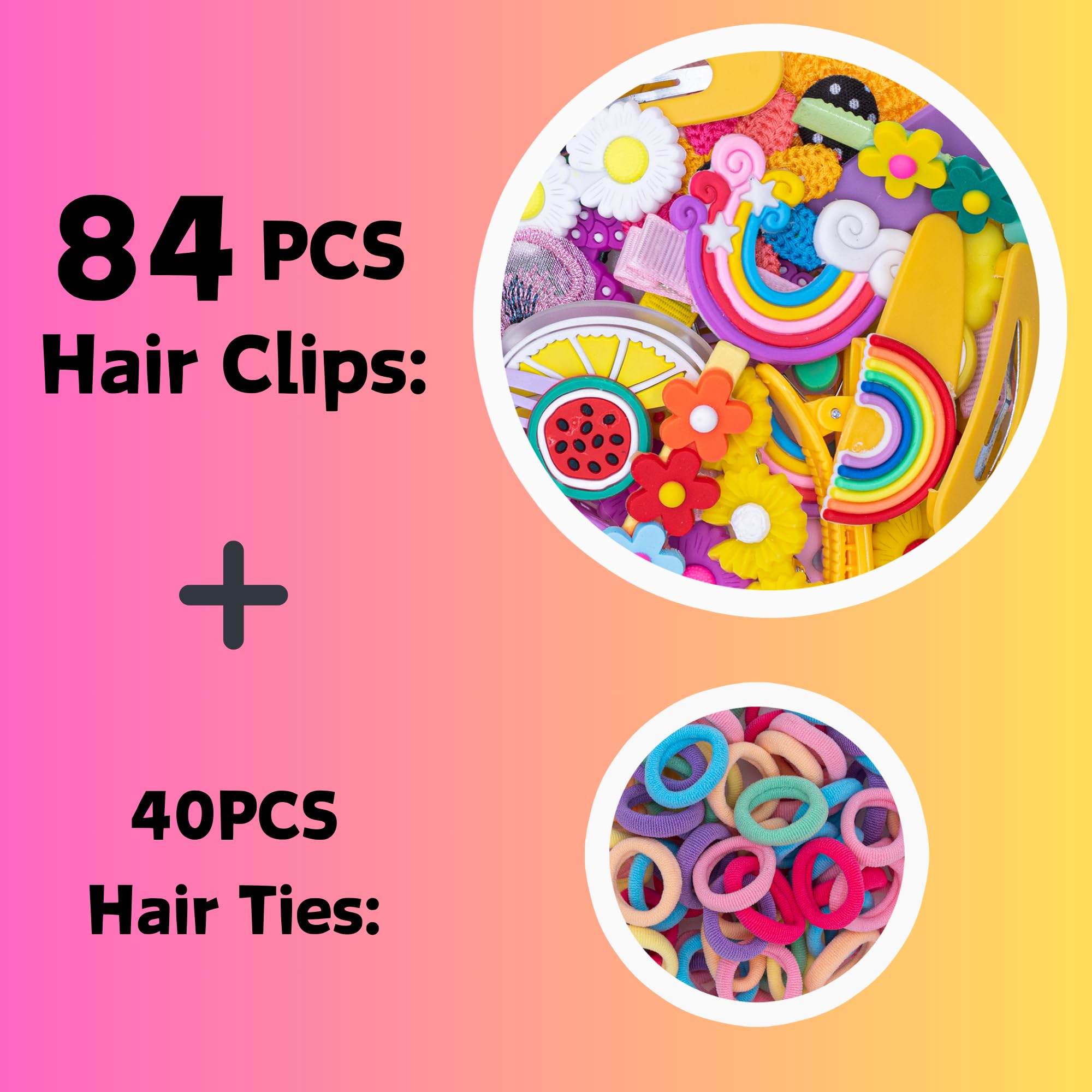 124PCS Cute Candy Colorful Flower Hair Clips & Barrettes for Girls, Toddlers, Teens & Women - Perfect for School, Parties & Everyday Wear - All Ages Hair Accessories Gift Set