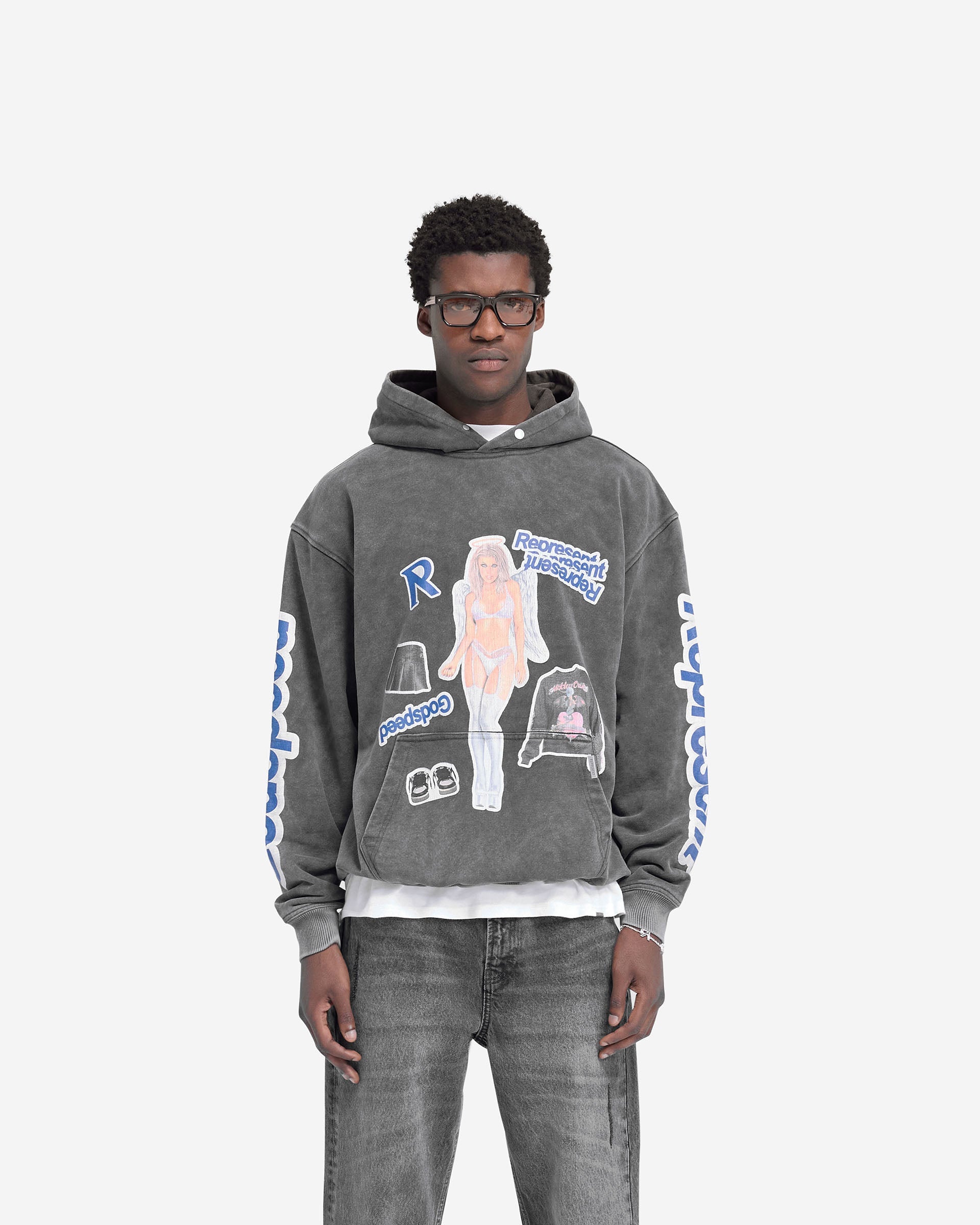 Vintage Grey Question Your Innocence Hoodie - Soft Unisex Pullover Sweatshirt for Streetwear & Casual Outfits