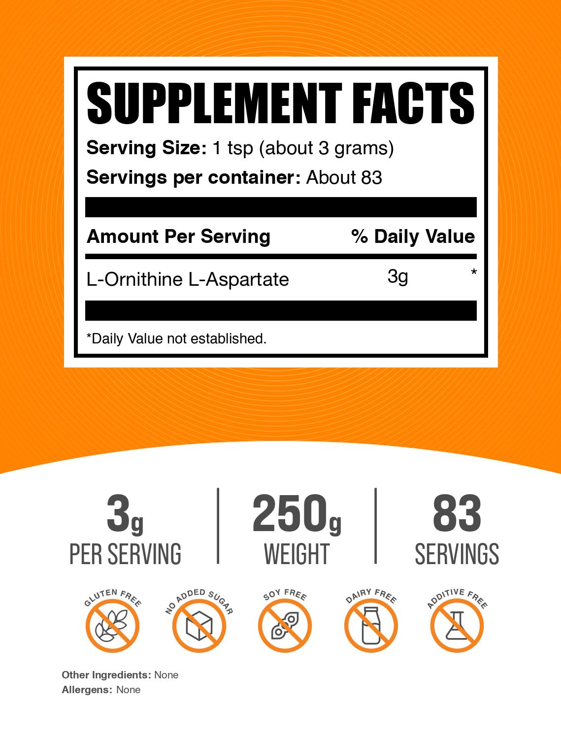 Premium L-Ornithine L-Aspartate Powder Supplement - Supports Liver Health & Detox - Ideal for Athletes, Bodybuilders & Wellness Enthusiasts - Mixes Easily in Water or Smoothies