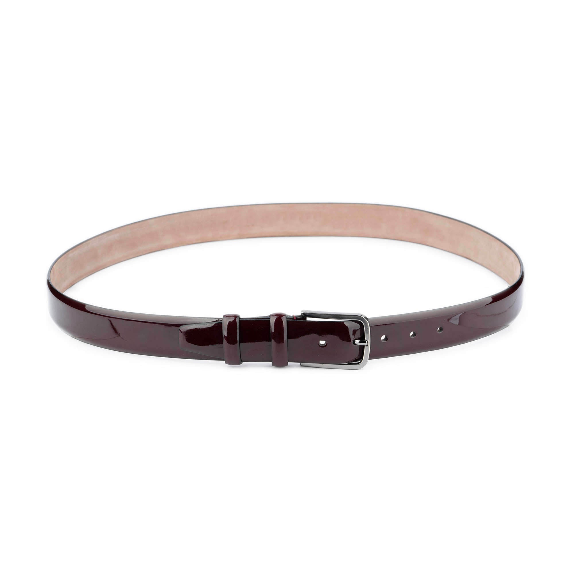 Premium Men's Burgundy Patent Leather Dress Belt - 3.5cm Wide | Formal & Business Attire | Perfect for Weddings, Office & Special Occasions