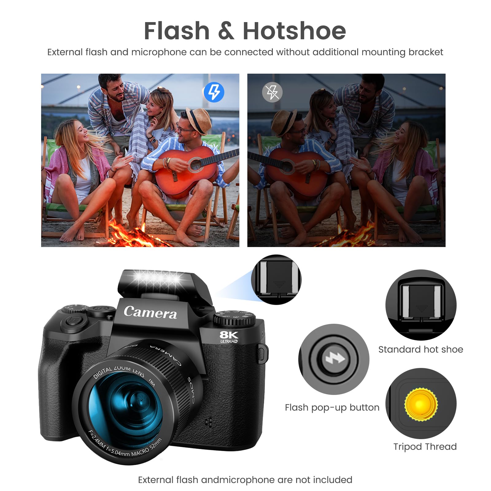 8K Digital Camera for Photography & Vlogging - 16X Zoom WiFi Touchscreen Camera with Autofocus, 3000mAh Battery, Dual Lens, 32GB TF Card - Perfect for YouTube Content Creation, Travel Vlogging & Professional Photography (Black)