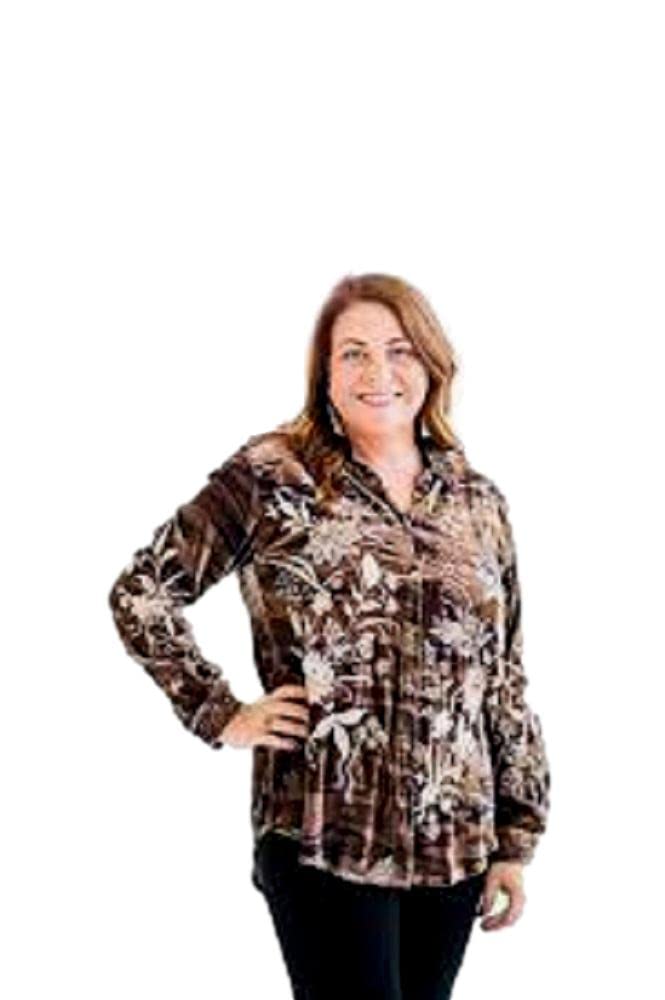Johnny Was Women's Maree Velvet Oversized Shirt - Soft & Luxe Long Sleeve Blouse for Casual & Evening Wear | Boho Chic Fashion for Fall & Winter Outfits