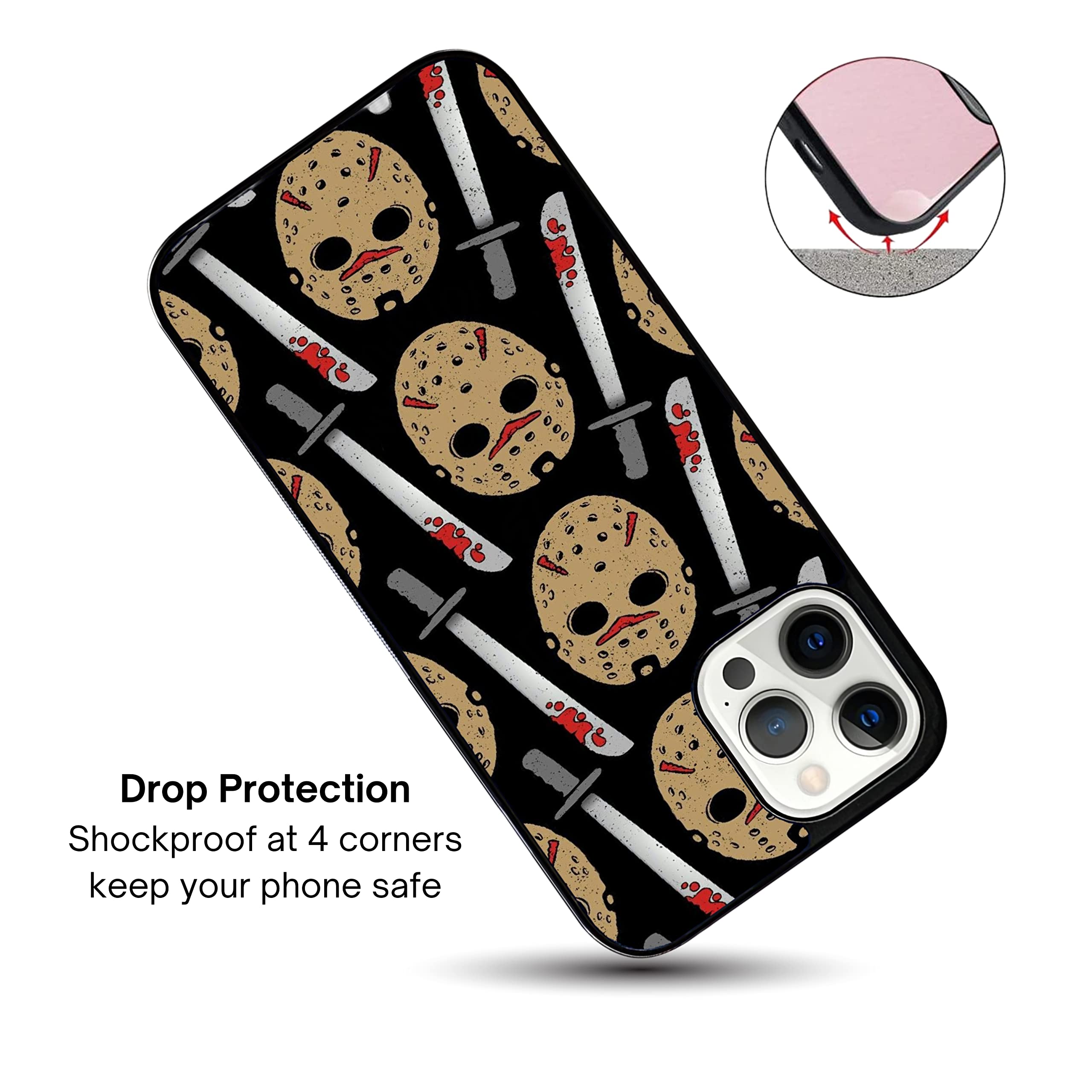 Halloween iPhone Case for iPhone 16/15/14/13/12/11/X/XS/XR/8/7/6/6s Plus/Mini/Pro/Max - Spooky Durable Shockproof Slim TPU Rubber Non-Slip Protective Cover (Black) - Perfect for Trick-or-Treating, Costume Parties & Halloween Festivities