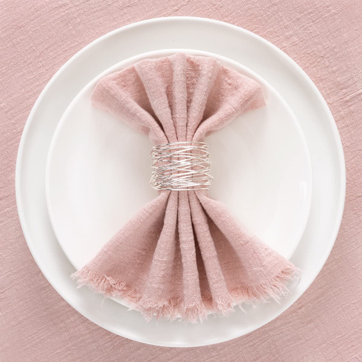 Socomi 12-Pack Linen Napkins - Dusty Rose, 17