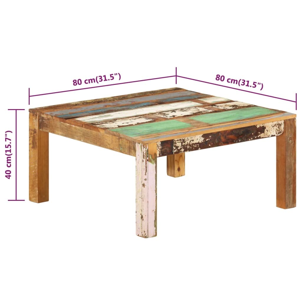 Rustic Square Coffee Table with Storage - 31.5