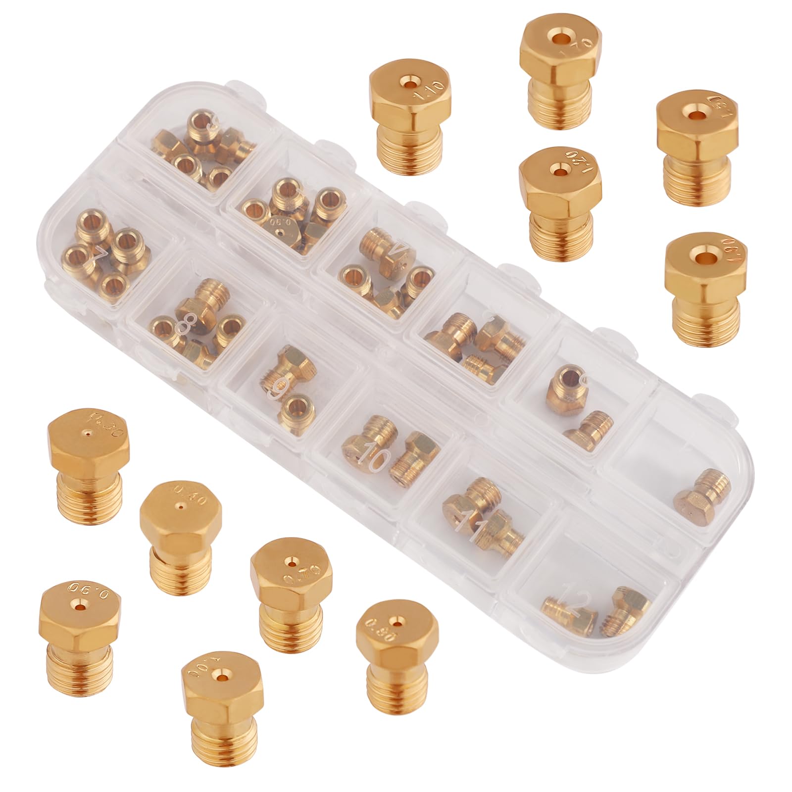 36pcs Brass Propane Jet Burner Nozzle Replacement Kit - Gas Stove Orifice Conversion Kit for Range & Oven - Perfect for Home Kitchen, RV, Camping & Outdoor Cooking